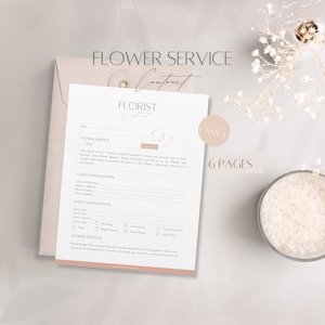 Flower Service Contract Template, Editable Floral Business Canva Forms, Professional Custom Client Agreement, Printable Florist Terms Pdf
