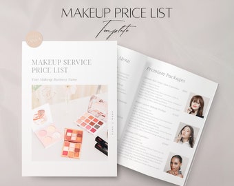 Makeup Price List Template, Editable Makeup Artist Pricing Menu, Professional Mua Business Document, Beauty Services Doc, Canva Client Guide