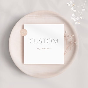 Pedido de cardápio premium personalizado, serviço empresarial profissional, detalhes do cardápio com preço para o cliente, produto exclusivo pronto para impressão, arquivo Canva personalizado
