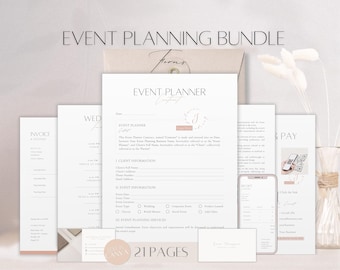 Formulaires d&#39;offre groupée pour l&#39;organisation d&#39;événements, Contrat commercial modifiable d&#39;organisateur d&#39;événements, Outils professionnels de service de mariage, Document client personnalisé, Modèle Canva