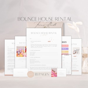 Bounce House-Mietformularpaket, editierbarer Mietvertrag für aufblasbare Objekte, Geschäftsvertrag für professionelle Veranstaltungen, Canva-Vorlagen für Kundenpartys