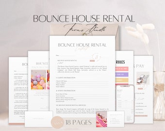 Bounce House Rental Forms Bundle, Editable Inflatable Rental Agreement, Professional Event Business Contract, Canva Client Party Templates