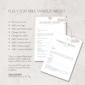 Bridal Makeup Artist Contract Template, Elegant Client Agreement, 5 Page Makeup Business Contract, Makeup Contract for Bride, Canva Template image 5