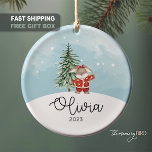 Kaninchen Baby Ornament, Hase Ornament, Kaninchen Ornament, 1. Weihnachten des Babys, Waldland erste Weihnachten Ornament