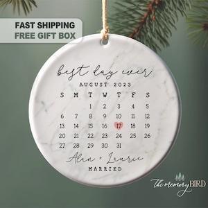 Wedding Day Ornament, Married Ornament, Calendar Ornament, Best Day Ever