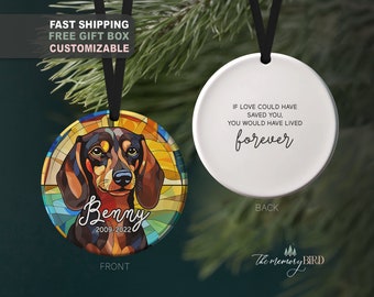 Pet Memory Ornament, Dachshund Ornament, Dog Ornament, Pet Loss, Pet Memory, Grief, Gift for friend, Dachshund Gift, Weiner Dog Gift