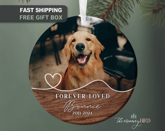 Forever Loved Ornament, Pet Memory Ornament, Photo Ornament, Dog Ornament, Pet Loss, Pet Memory, Gift for friend, Pet Memorial Ornament
