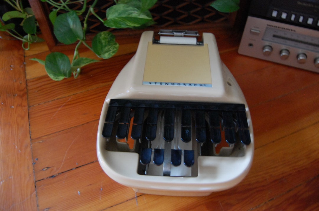 Vintage 1982 Stenograph Shorthand Court Reporter Machine in Sand Colour