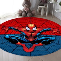 Spider-man Comic Style Kids Rug,superhero Bedroom Decor,cartoon Action ...