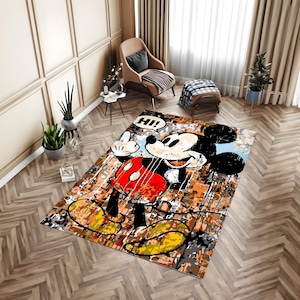 Alfombra de Mickey Mouse, Alfombra temática de dibujos animados, Alfombra de habitación para niños, Decoración del hogar, Regalo para niños, Regalo de cumpleaños, Alfombra para habitación de niños, Regalo personalizado