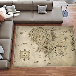 Midden-aarde tapijt, Lord of the Rings kaart tapijt, de Lord of the Rings tapijt, LOTR tapijt, Sundering tapijt, kinderkamer tapijt, kamer decor, cadeau voor hem haar