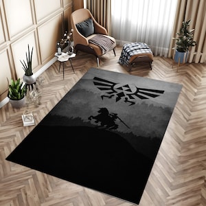 Zelda Rug, Legend Of Zelda Rug, Retro Game Theme, Kids Room Rug, Gamer Rug, Gaming Room Decor, AI Art Room Decor, Underchair Rug, Chair Mat