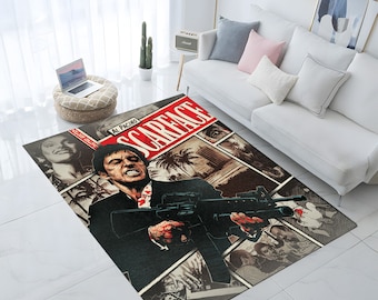 Scarface Rug, Tony Montana, Modern Art Area Rug