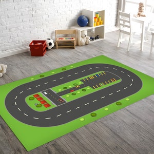 Race Track Rug, Road Rug, Car Track Rug, Kids Room Decor, Gift For Childs, Personalized Gift, Room Decor, Game Rug, Playing Mat, Gaming Room