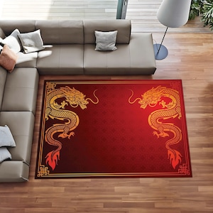 Dragon Festival Rug, Chinese Special Day, Animal Pattern Rug, Room Decor, Personalized Gift, Cool Rug,Living Room Rugs, Office Rug, Area Rug