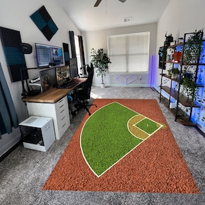 Baseball Rug, Baseball Field Rug, Kids Room Decor, Gift For Boys, Personalized Gift, Base Ball Rug, Sport Theme Rug, Baseball Game Decor