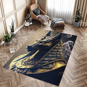 Anubis Rug, Ancient Rug, Egypt Rug, Mystic Decor, Room Decor, Office Carpet, Collection Room Decor,Cool Rug,Ra Rug, Ankh Rug, Hieroglyph Rug