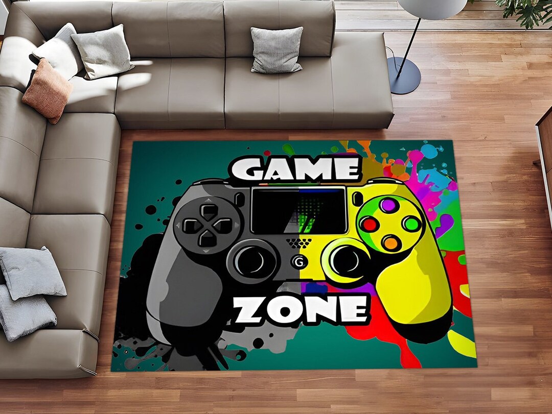 Gamer Rug, Gaming Room Decor, Console Rug, Game Controller Rug, Boys ...