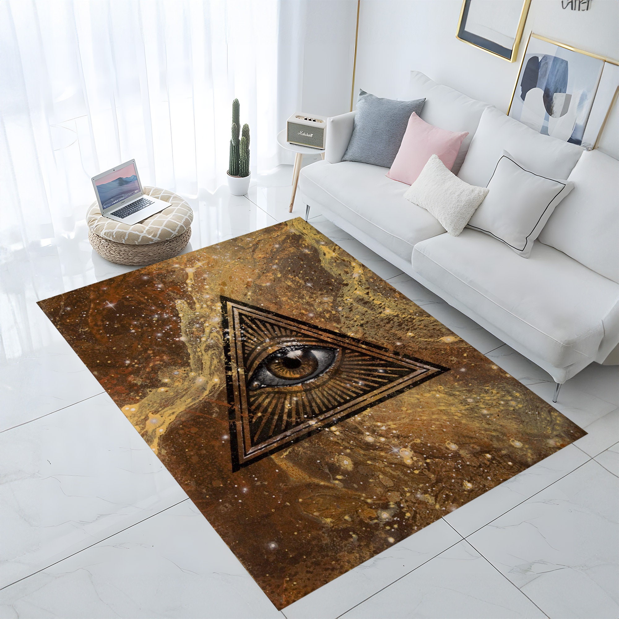 Eye Triangle Pattern All Seeing Eye Rug, Horus Eye, Triangle Pattern, Room Decor - Etsy