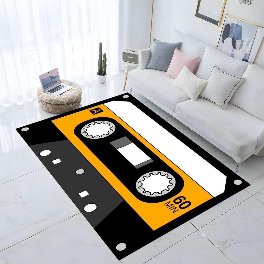 Tape Rug, Cassette Rug, Music Rug, Musician Room Decor, Living Room Rug ...