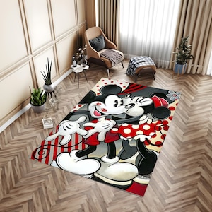 Alfombra de Mickey Mouse, alfombra con temática de dibujos animados, alfombra para habitación de niños, decoración del hogar, regalo para niñas, regalo de cumpleaños, alfombra para habitación de niños, regalo personalizado