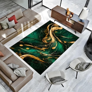 Marble Rug, Green Yellow Marble Rug, Marble Decor Rug, Living Room Rugs, Hallway Rug, Gift Rug, Modern Rug, Green Rug, Fashion Area Carpet