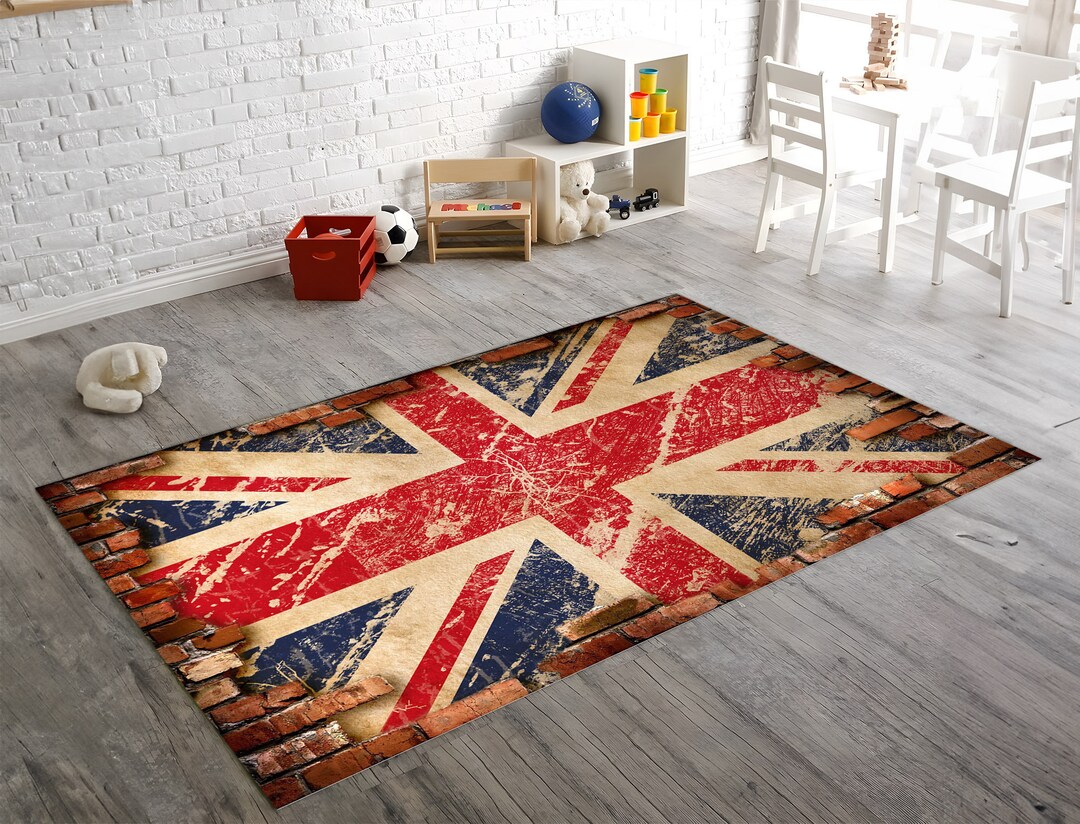 British Flag Rug, United Kingdom Flag, Office Carpet, Living Room Rugs