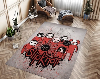 Slipknot Rug, Microfiber Polyester, Rock Music Band Decor