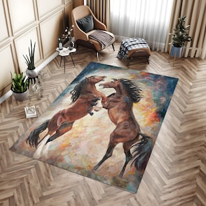 Horse Rug, Horse Pattern Decor, Office Carpet, Living Room Rug, Modern Rug, Gift For Him, Cool Gift, Popular Rug, Fashion Floor Art,Area Rug