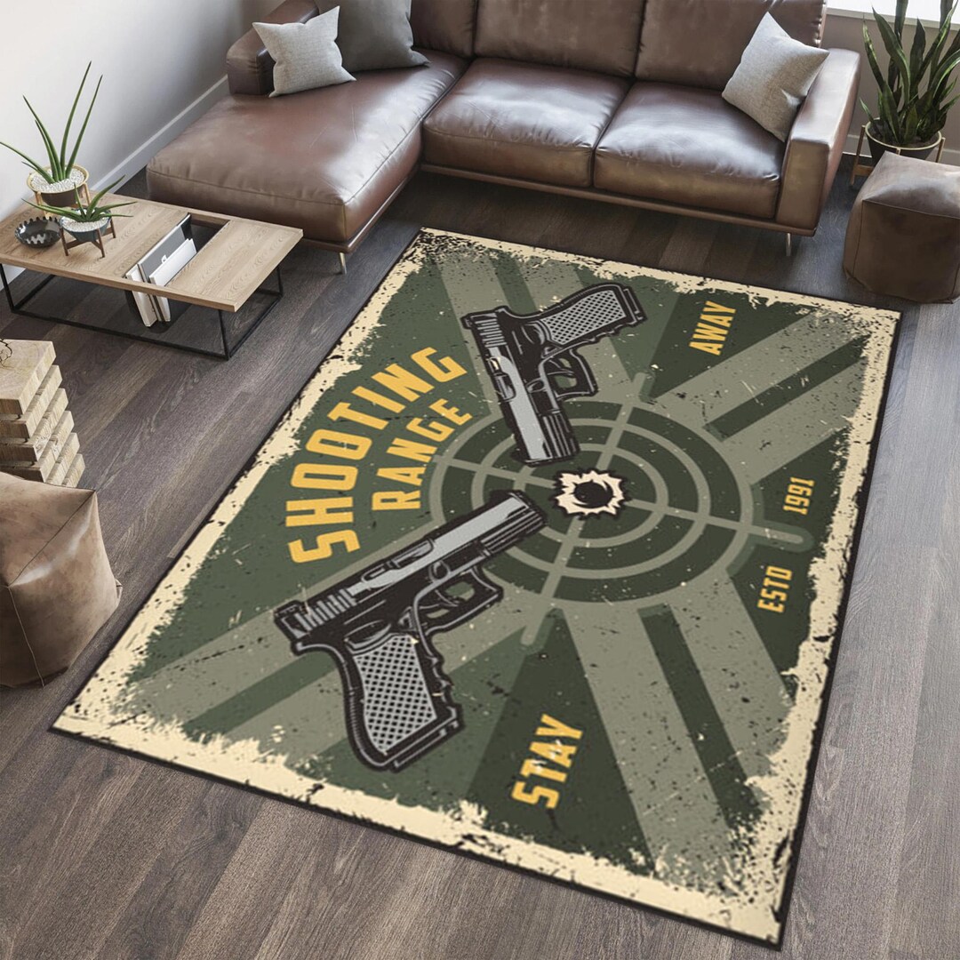 Shooting Range Rug, Gamer Room Carpet, Gaming Room Rug, Home Decor ...