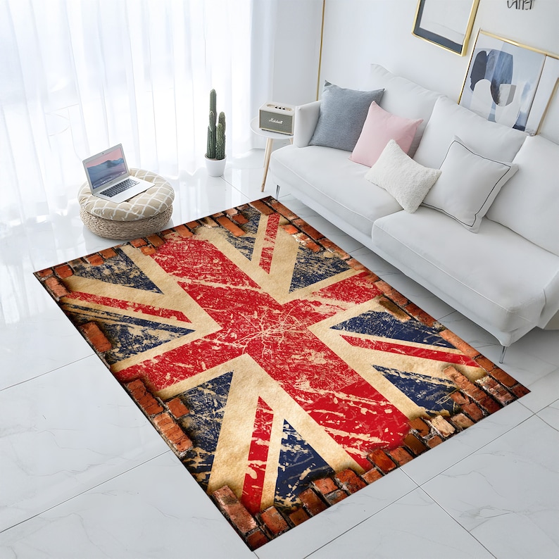 British Flag Rug, United Kingdom Flag, Office Carpet, Living Room Rugs