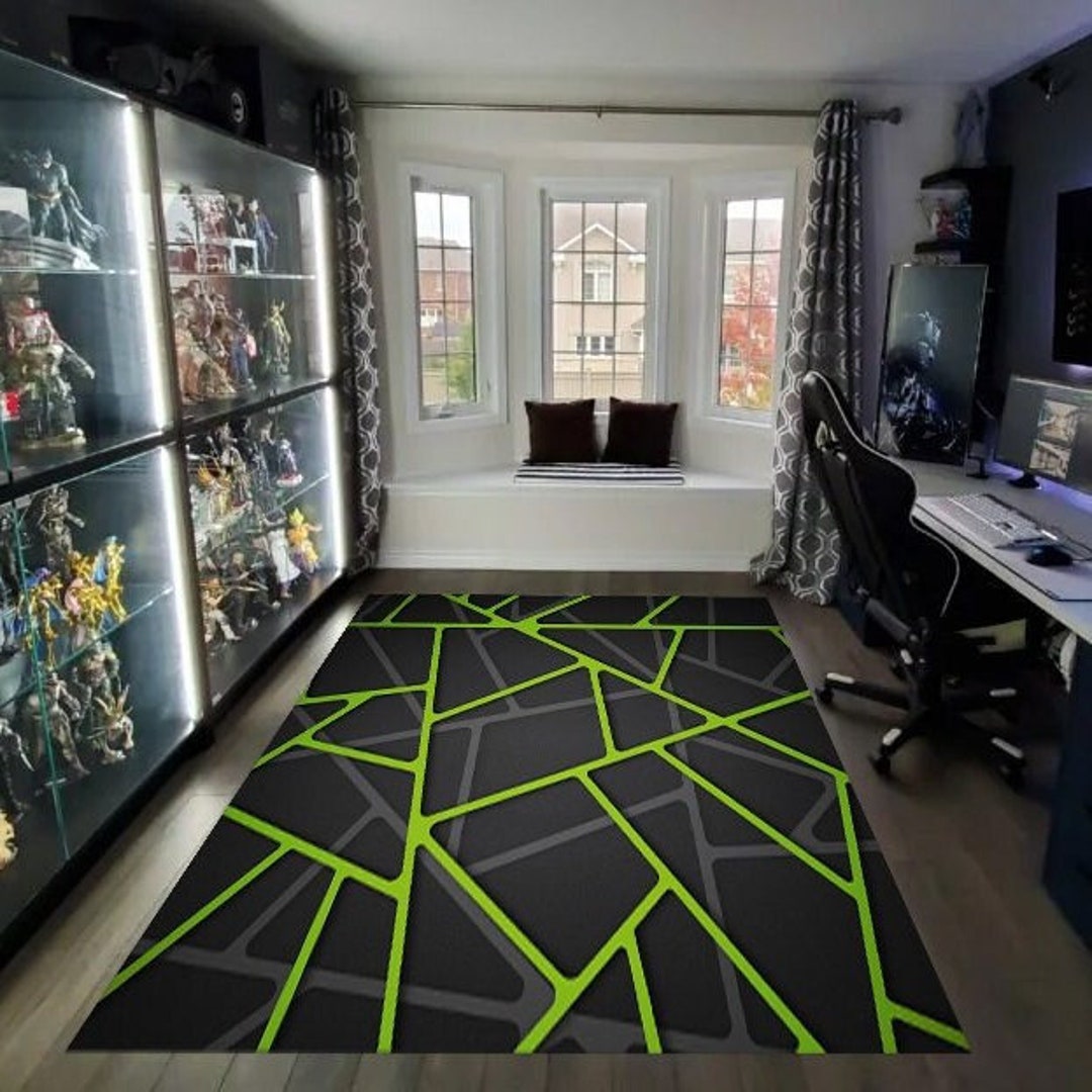 Neon Look Rug, Gamer Rug, Gaming Room Rug, Crack Rug, Gamer Teppich ...