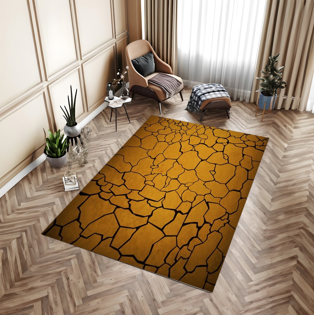 Creak Pattern Rug Crack Rug, Desert Theme Rug, Cool Decor, Brown Carpet, Living Room Rug ...