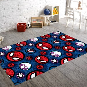 Spiderman Rug, Spider Man Rug, Kids Room Decor, For Childs, Non Slip Rug, Playing Mat, Game Room Carpet, Gift For Boys Girls, Superhero Rug