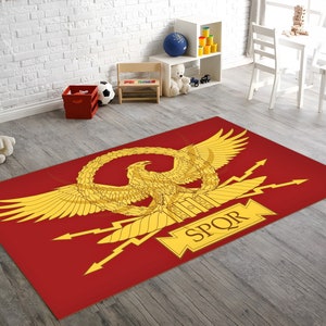 Roman Empire Rug, SPQR Rug, Flag Rug, History Themed Rug, Ancient Rome Rug, Red Rug, Gift For Him Her, Fashion Rug, Area Rug,For Living Room