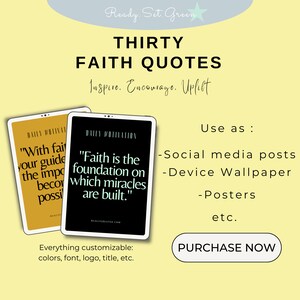 30 Faith Based Quotes Template | Editable Quotes Template | Instagram Post | Poster | Wallpaper | Canva Editable