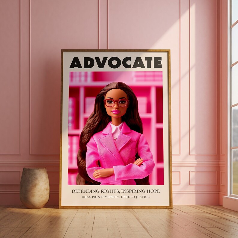 Latina Barbie Advocate Print, Lawyer Barbie Wall Print, Inspirational