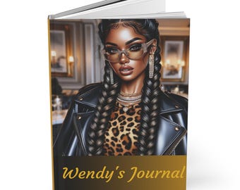 Personalized African American Woman Journal, Matte Hardcover Notebook
