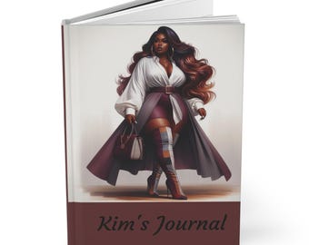 Personalisierte Afroamerikanerfrau Journal, benutzerdefinierter Name schwarzes Mädchen Magie Notizbuch, Melanin Königin Geschenk, Selbstliebe Journal