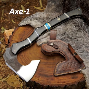 Handmade Forged Viking Axe Collection: Bushcraft Camping Hatchet Tomahawks