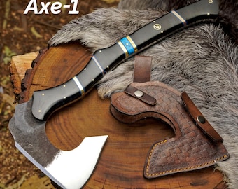 Handmade Forged Viking Axe Collection: Bushcraft Camping Hatchet Tomahawks
