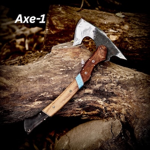 1995 Steel FORGED VIKING AX - Einzigartige Camping Beil Axt mit Kuhlederscheide - Jagd-Wurtaxt - Am besten für Holz gebrochen und Camping