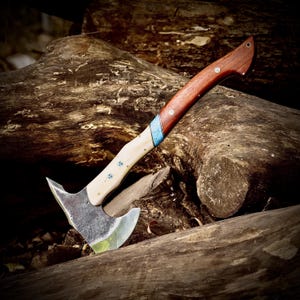 1995 Stahl geschmiedete Axt - Einzigartige Camping Beil Axt mit Kuhlederscheide - Jagd-Wurtaxt - Am besten für Holz gebrochen und Camping