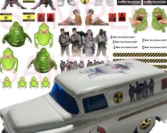 1/64スケールのゴーストガイズウォータースライドデカール、カスタムダイキャストカー用