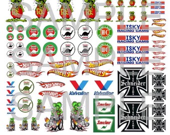 thumbnail image 2 of UltraCal MG6408-2 1:24 Scale Airbrushed Style Flame Decals – Peel And Stick For Slot Cars & Models 2 of 3