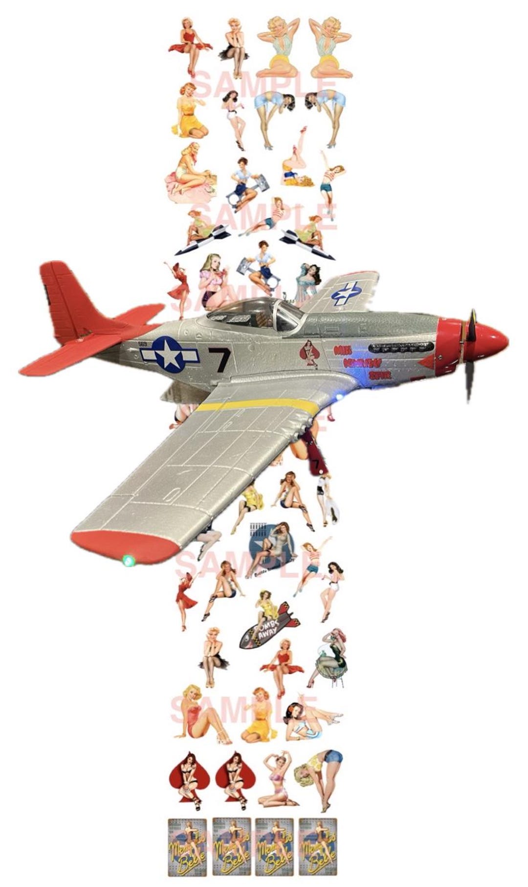 1/72 Scale Pin up Girls Water Slide Decals for Model Planes and Customs ...