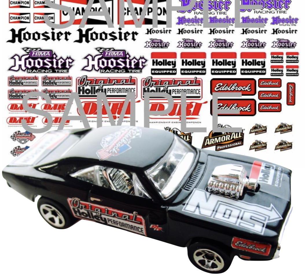 1/64 Scale Racing Drift Drag Waterslide Decals - Multi-Color Custom For HW Stock Cars #131