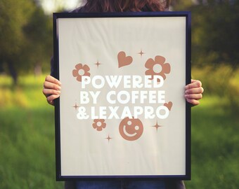 Desarrollado por Coffee and Lexapro - Impresión de arte de pared digital linda y divertida