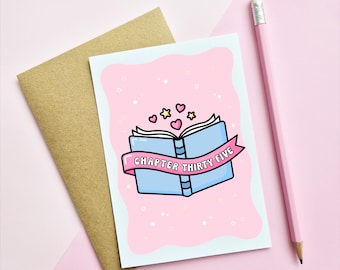 PERSONALISED BIRTHDAY CARD - New Chapter | Birthday | Pink | Book Lovers | Bookish