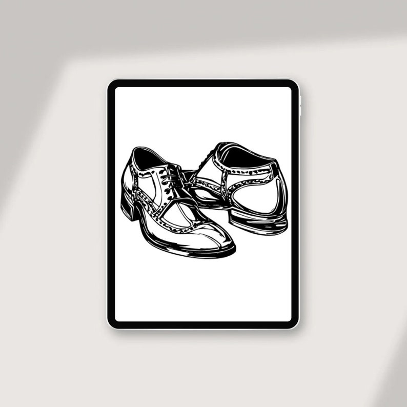 May include: A pair of black leather shoes with a brogue design. The shoes have laces and a pointed toe.